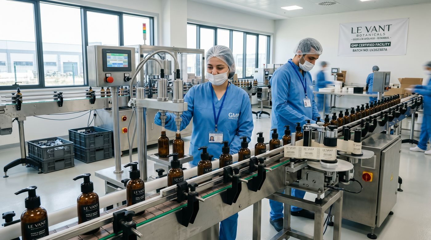 Automated filling and capping line under GMP conditions